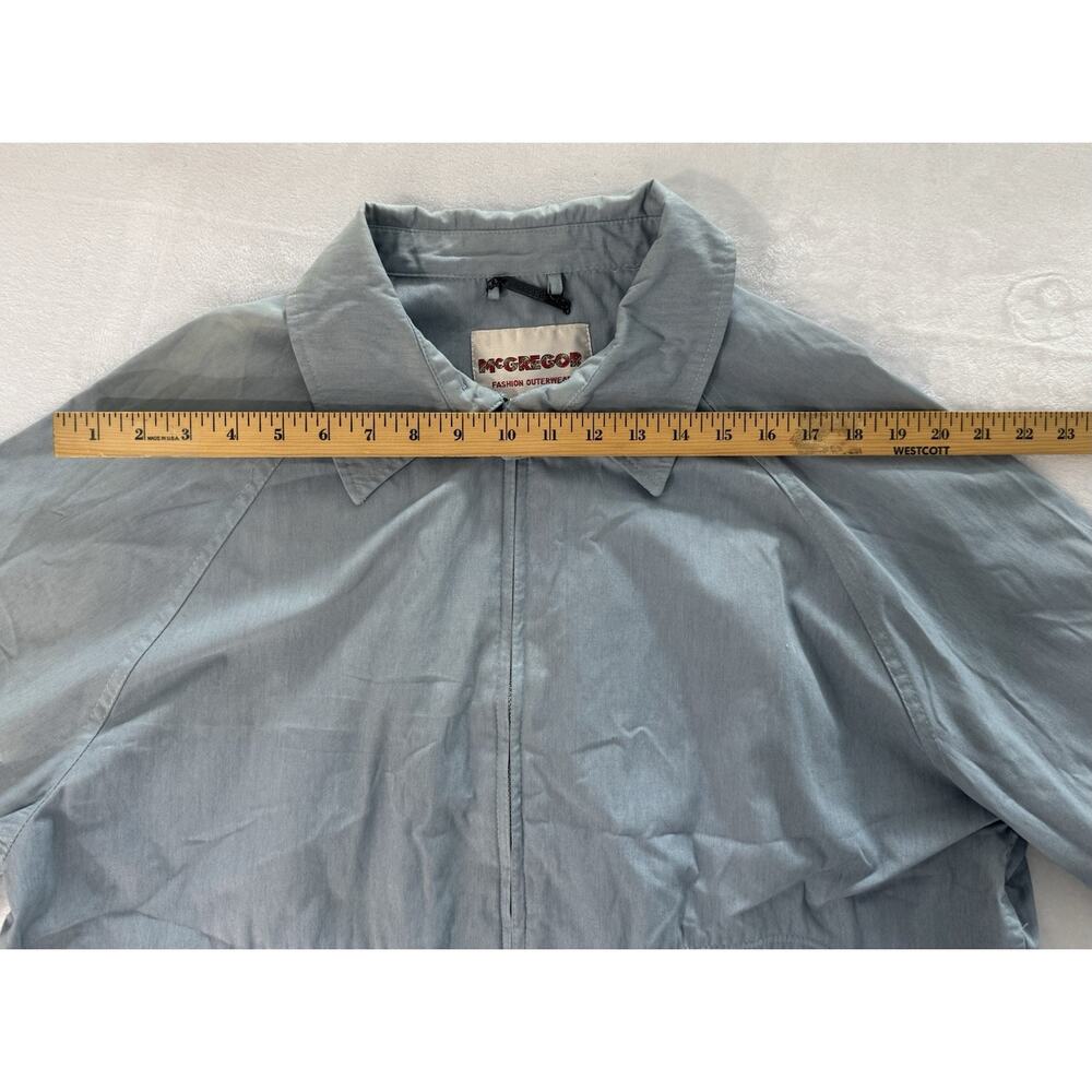Vintage McGregor Men’s Drizzler Sport Jacket Long Sleeve Zip Solid Blue Size XL - Picture 8 of 11